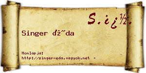 Singer Éda névjegykártya